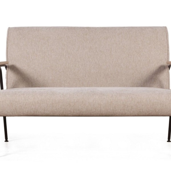 Энди диван двухместный с деревянными подлокотниками, шенилл Shantal beige