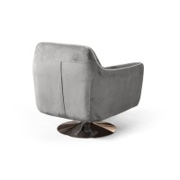 Кресло и пуф Марко, искусственная замша Breeze silver
