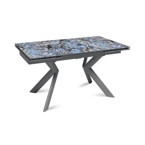 Стол раскладной Бридж (140+40+40), керамика глянцевая Lemurian Blue