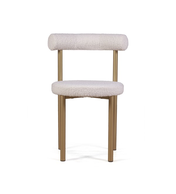 Стул Бигги, букле Turin ivory / опоры золото