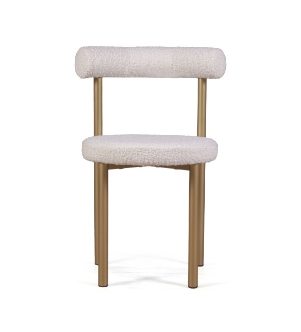 Стул Бигги, букле Turin ivory / опоры золото