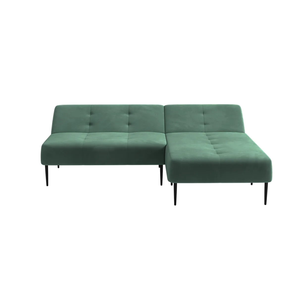 Монако диван-кровать с шезлонгом, без подлокотников, бархат зеленый 19