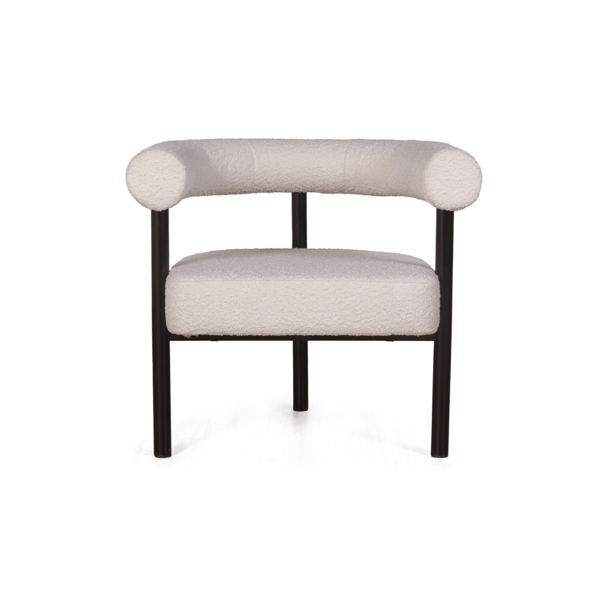Кресло Бигги, букле Turin ivory / опоры черные