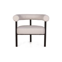 Кресло Бигги, букле Turin ivory / опоры черные