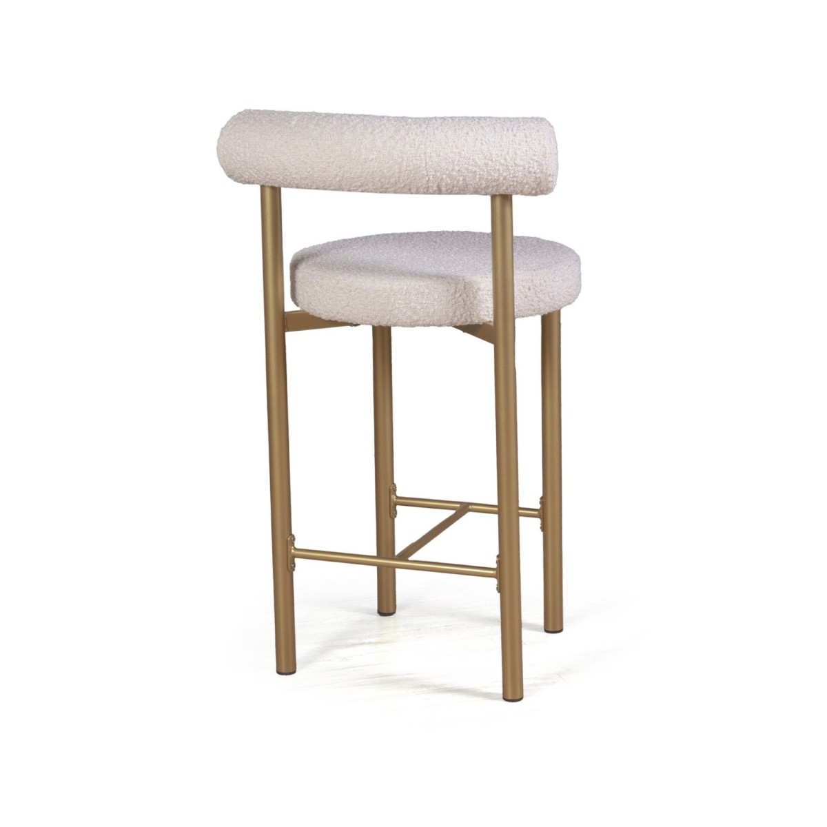 Стул полубарный Бигги, букле Turin ivory / опоры золото