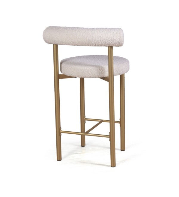 Стул полубарный Бигги, букле Turin ivory / опоры золото