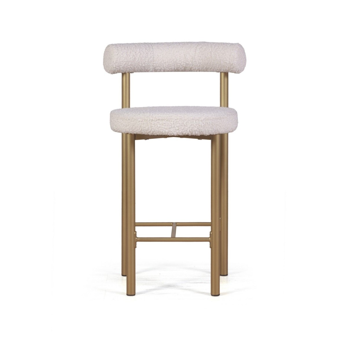 Стул полубарный Бигги, букле Turin ivory / опоры золото