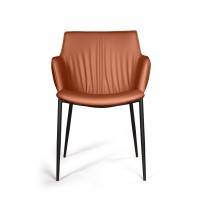 Стул с подлокотниками София, иск.кожа soft-touch, терракот