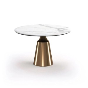 Стол круглый Лукас 100, керамика матовая, белая