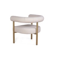 Кресло Бигги, букле Turin ivory / опоры золото