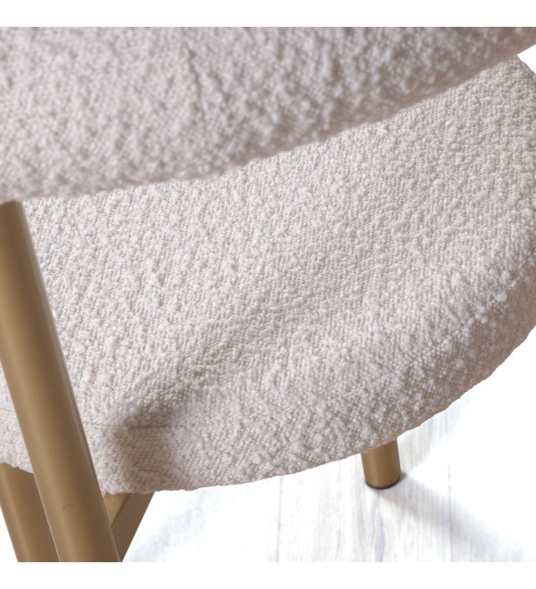 Стул Бигги, букле Turin ivory / опоры золото