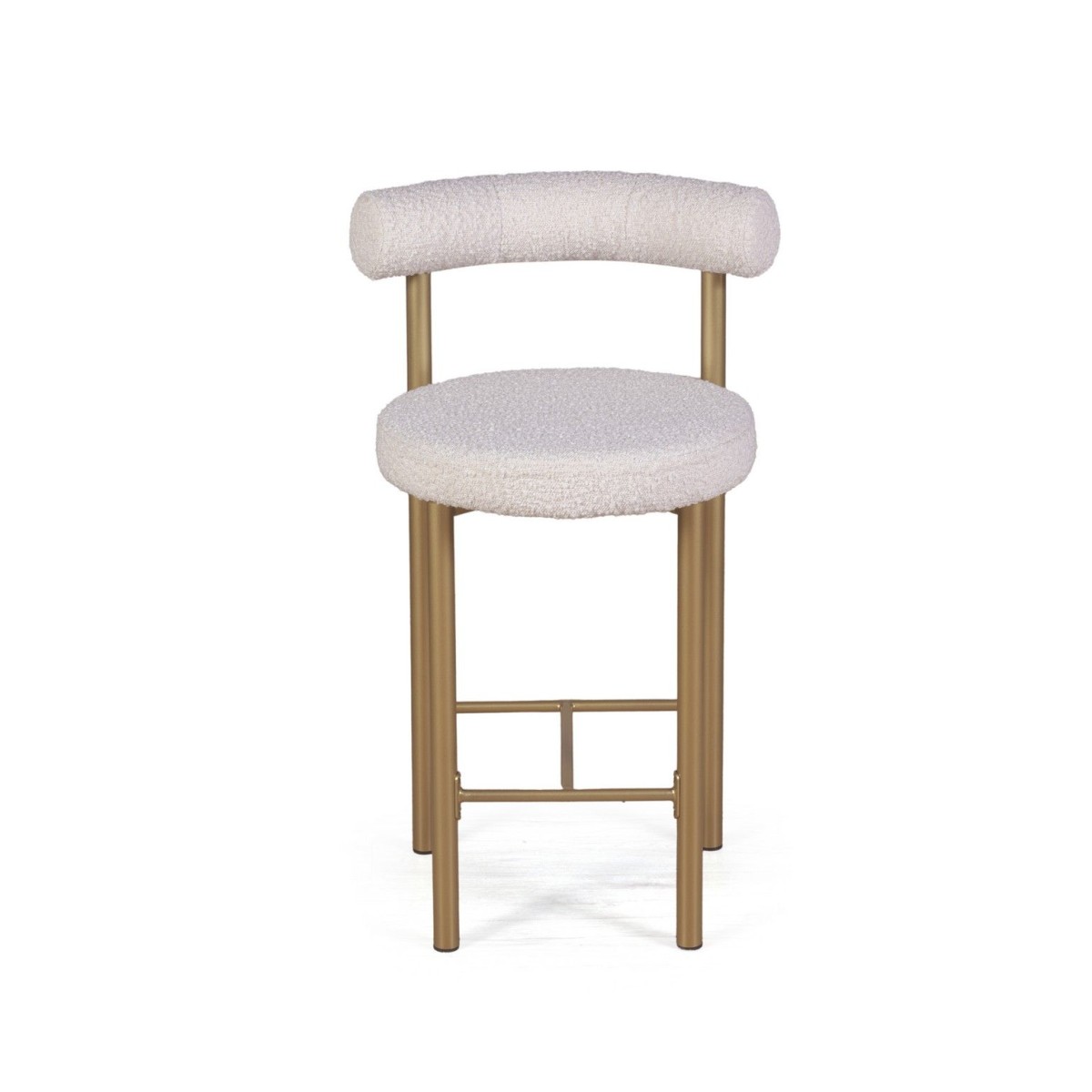 Стул полубарный Бигги, букле Turin ivory / опоры золото