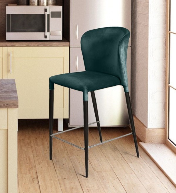 Стул полубарный Альберт, бархат зеленый 19 /опора конус