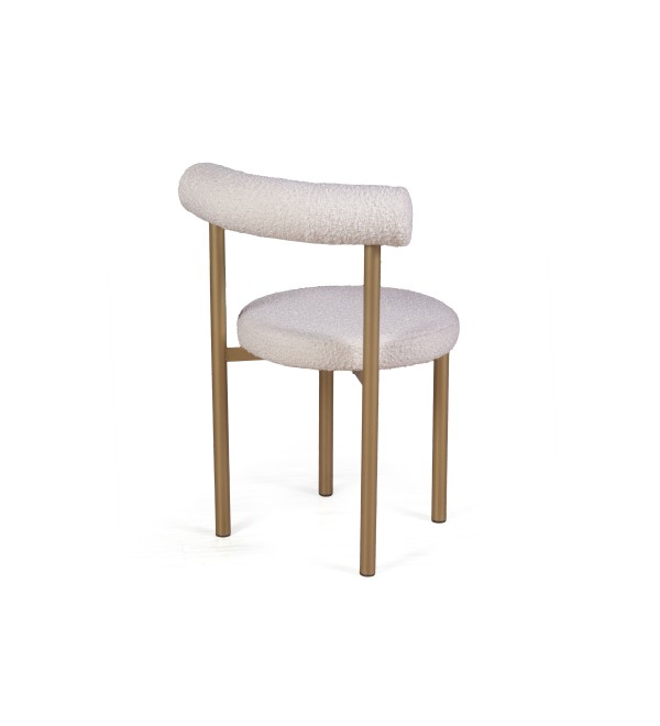 Стул Бигги, букле Turin ivory / опоры золото