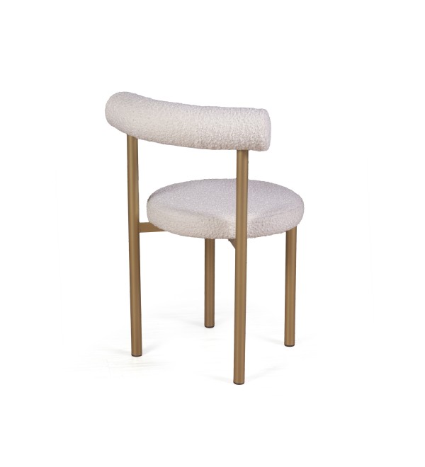 Стул Бигги, букле Turin ivory / опоры золото