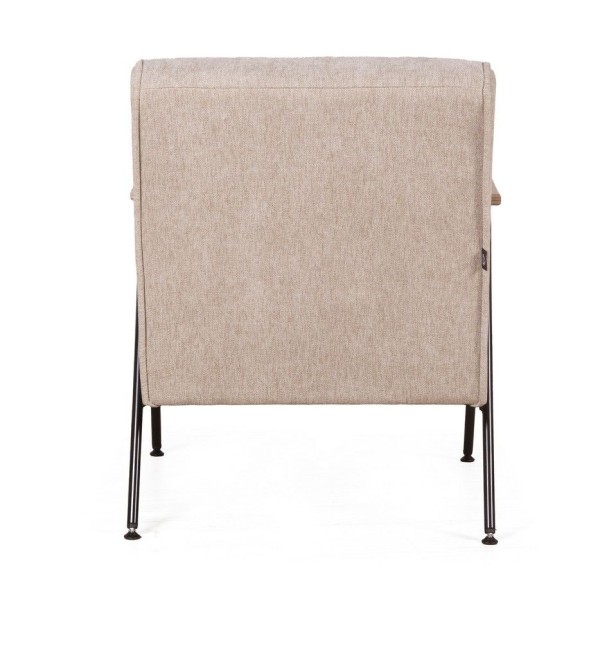 Кресло Энди с деревянными подлокотниками, шенилл Shantal beige