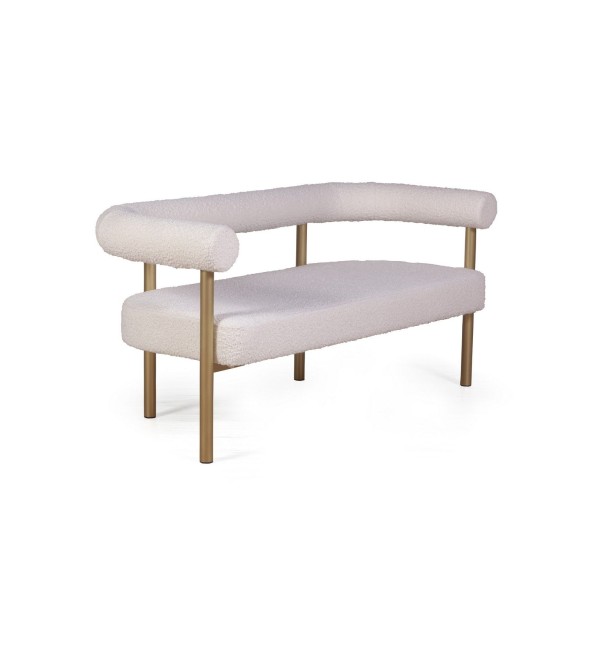 Диван Бигги, букле Turin ivory / опоры золото