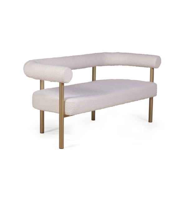 Диван Бигги, букле Turin ivory / опоры золото