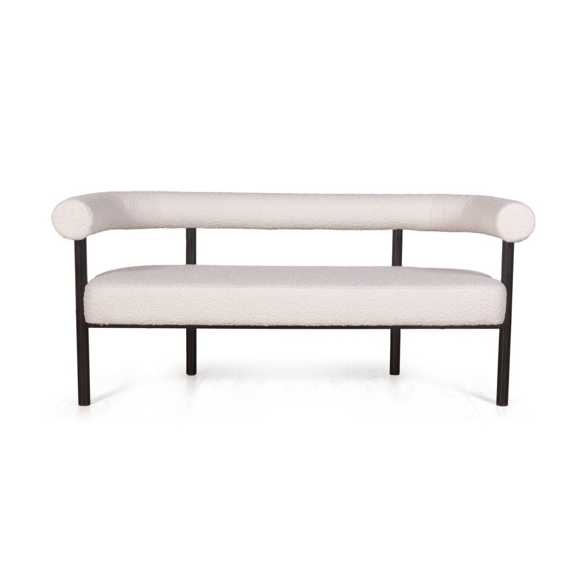 Диван Бигги, букле Turin ivory / опоры черные