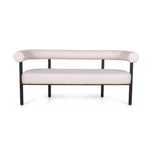 Диван Бигги, букле Turin ivory / опоры черные