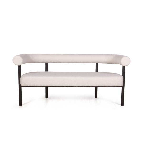 Диван Бигги, букле Turin ivory / опоры черные