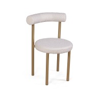 Стул Бигги, букле Turin ivory / опоры золото