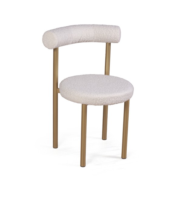 Стул Бигги, букле Turin ivory / опоры золото