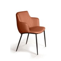 Стул с подлокотниками София, иск.кожа soft-touch, терракот