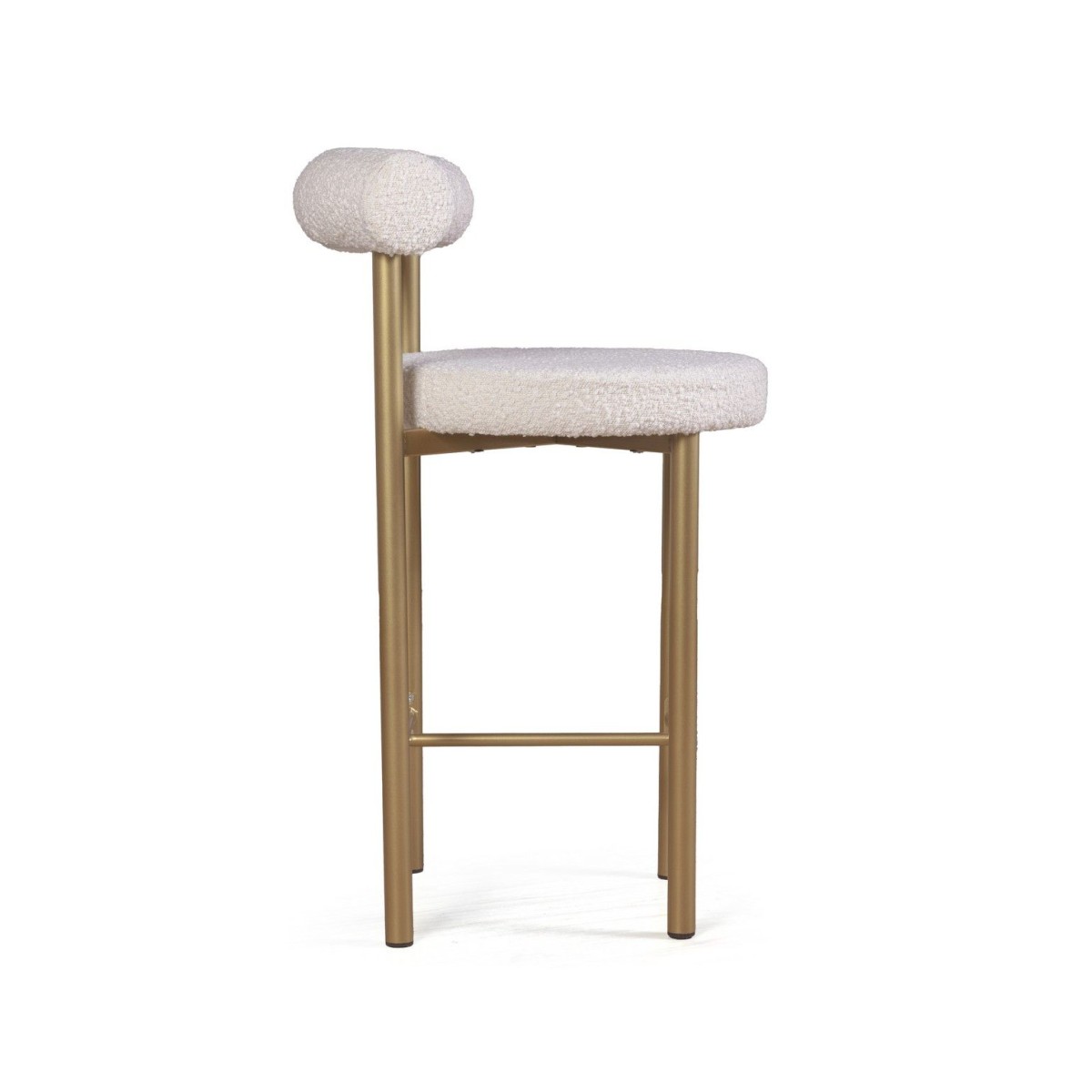 Стул полубарный Бигги, букле Turin ivory / опоры золото