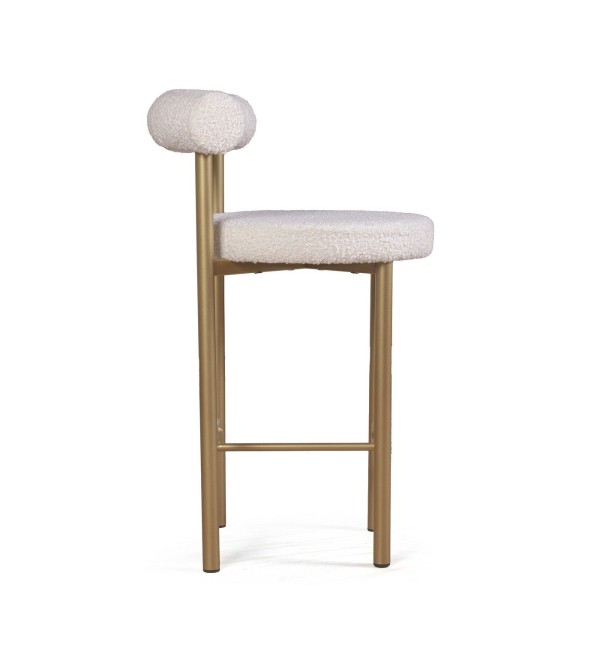 Стул полубарный Бигги, букле Turin ivory / опоры золото