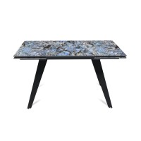 Стол раскладной Рейн (140+40+40), керамика глянцевая Lemurian Blue