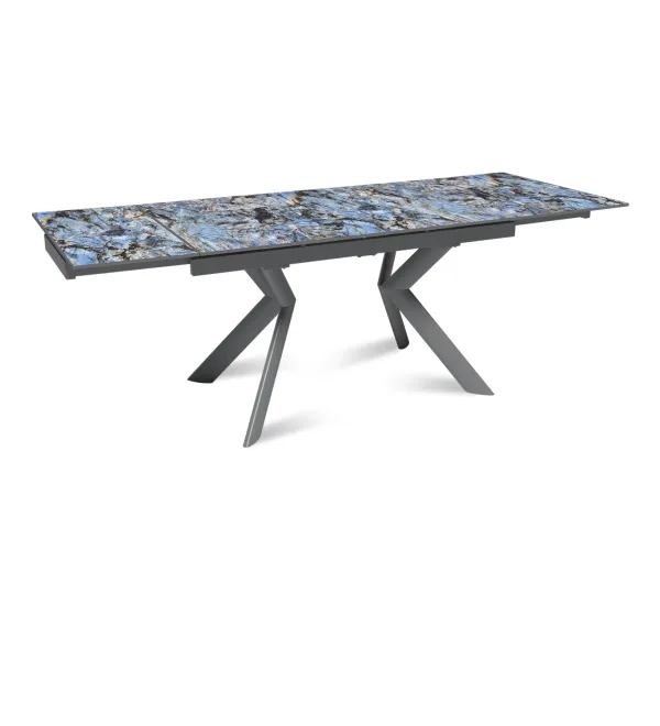 Стол раскладной Бридж (140+40+40), керамика глянцевая Lemurian Blue