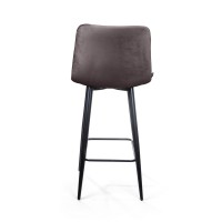 Стул полубарный Уно, бархат антрацит 14 / чёрный конус