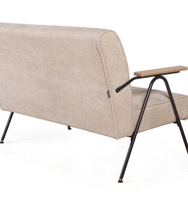 Энди диван двухместный с деревянными подлокотниками, шенилл Shantal beige