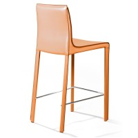 Стул полубарный Барри, кожа camel