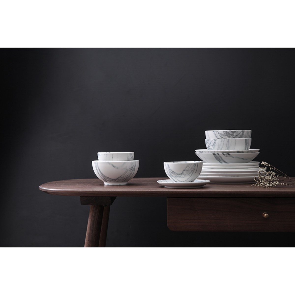 Набор тарелок marble, D21 см, 2 шт.