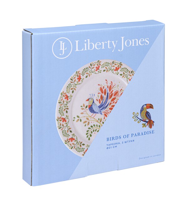 Набор тарелок love birds из коллекции birds of paradise в подарочной упаковке, D21 см, 2 шт.