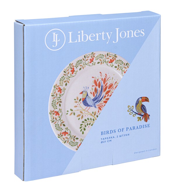 Набор тарелок love birds из коллекции birds of paradise в подарочной упаковке, D21 см, 2 шт.