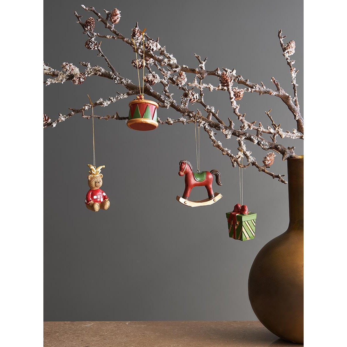 Набор ёлочных украшений classic christmas charm из коллекции new year essential, 4 шт.