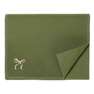 Дорожка на стол fancy bows оливкового цвета из коллекции essential, 45x150 см