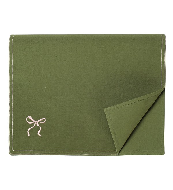 Дорожка на стол fancy bows оливкового цвета из коллекции essential, 45x150 см