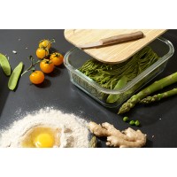Контейнер для запекания и хранения eco store с крышкой из бамбука, 1050 мл