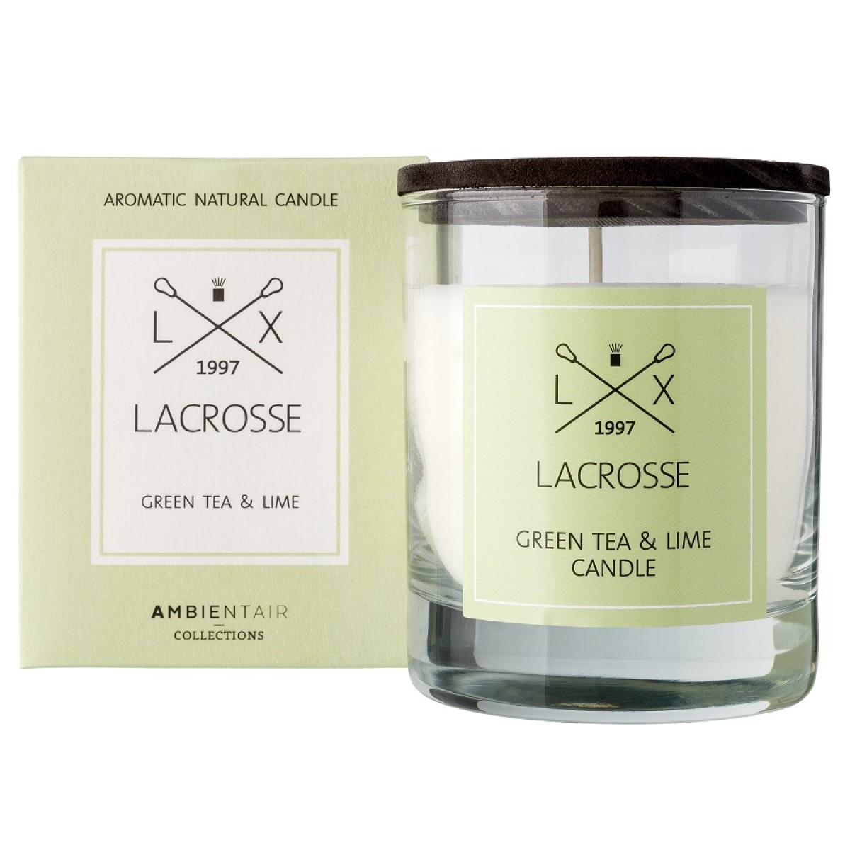 Свеча ароматическая lacrosse, green tea&lime, 40 ч