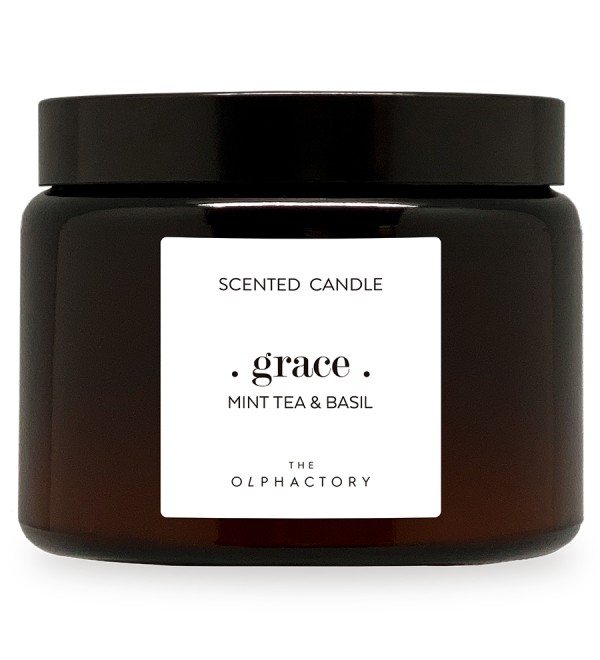 Свеча ароматическая the olphactory, grace, mint tea&basil, 60 ч