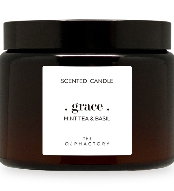 Свеча ароматическая the olphactory, grace, mint tea&basil, 60 ч