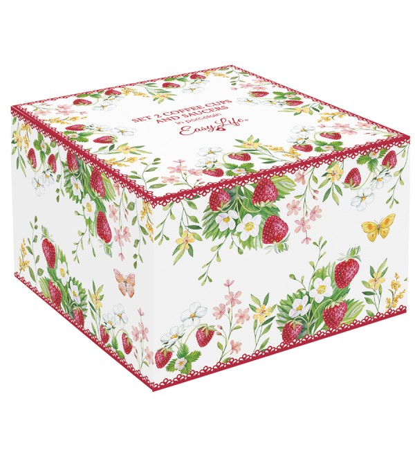 Набор чашек с блюдцем jardin des fraises, 120 мл, 2 шт.