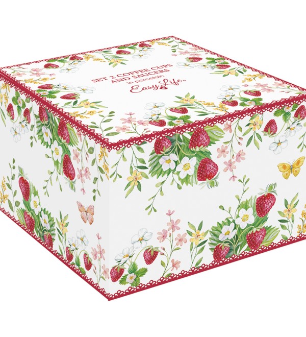 Набор чашек с блюдцем jardin des fraises, 120 мл, 2 шт.