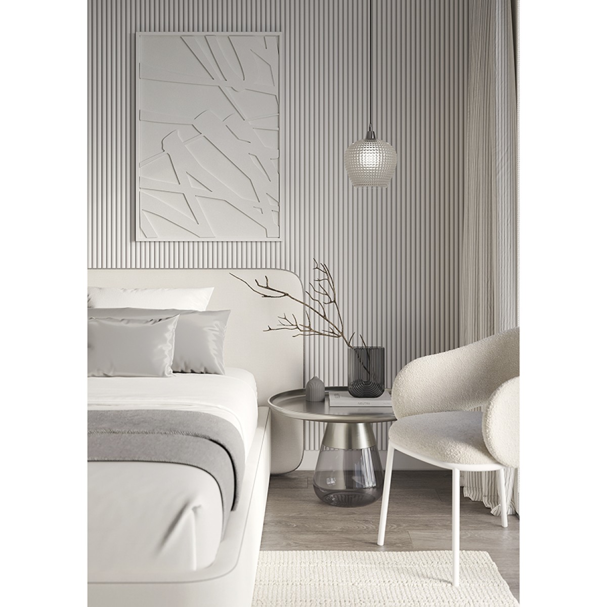Панно декоративное с эффектом 3d minimalism, с белой рамой, 70х100 см