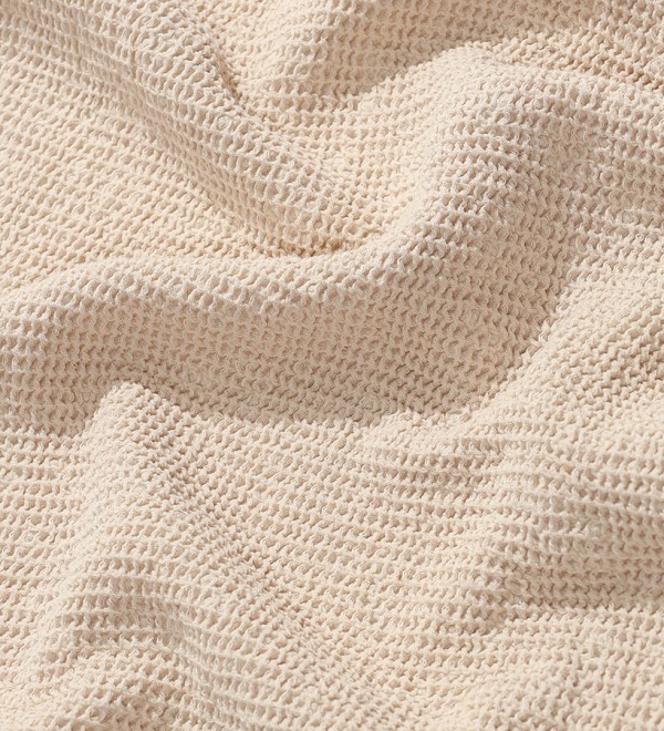 Полотенце банное из умягченной вафли кремового цвета из коллекции essential, 70x140 см