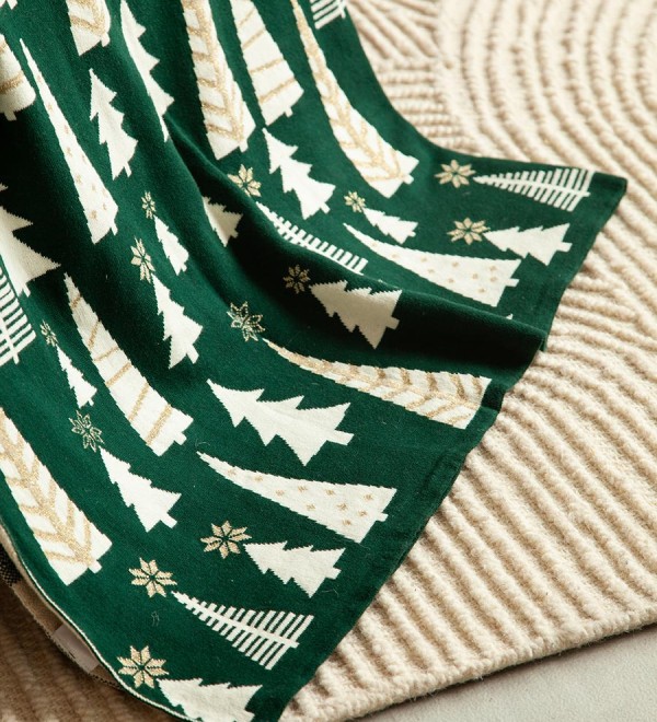 Плед из хлопка с новогодним рисунком whitewood из коллекции new year essential, 130x180 см